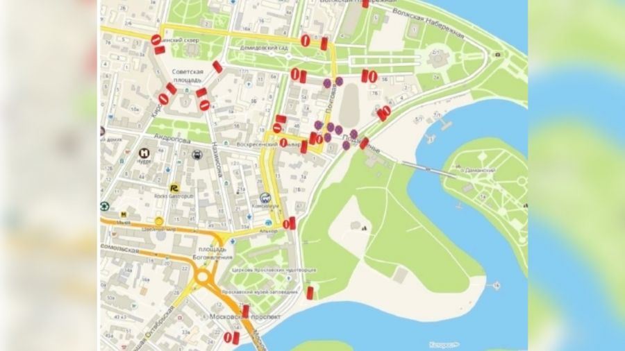 В центре Ярославля 24 сентября ограничат движение транспорта