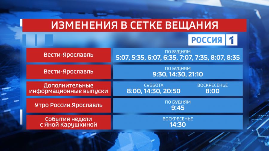 Выпуски &laquo;Вести. Ярославль&raquo; будут выходить в новое время