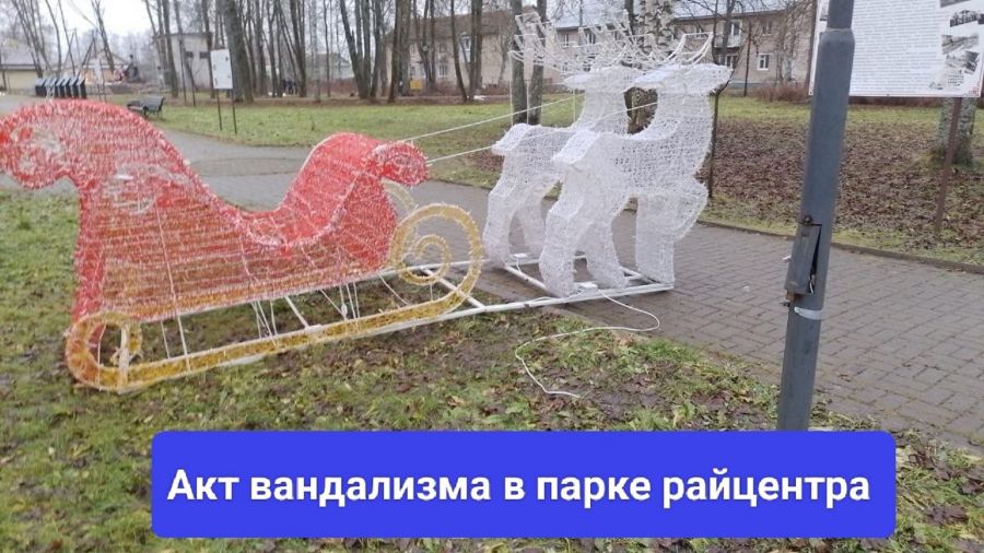 В селе Новый Некоуз Ярославской области вандалы обесточили новогодние сани